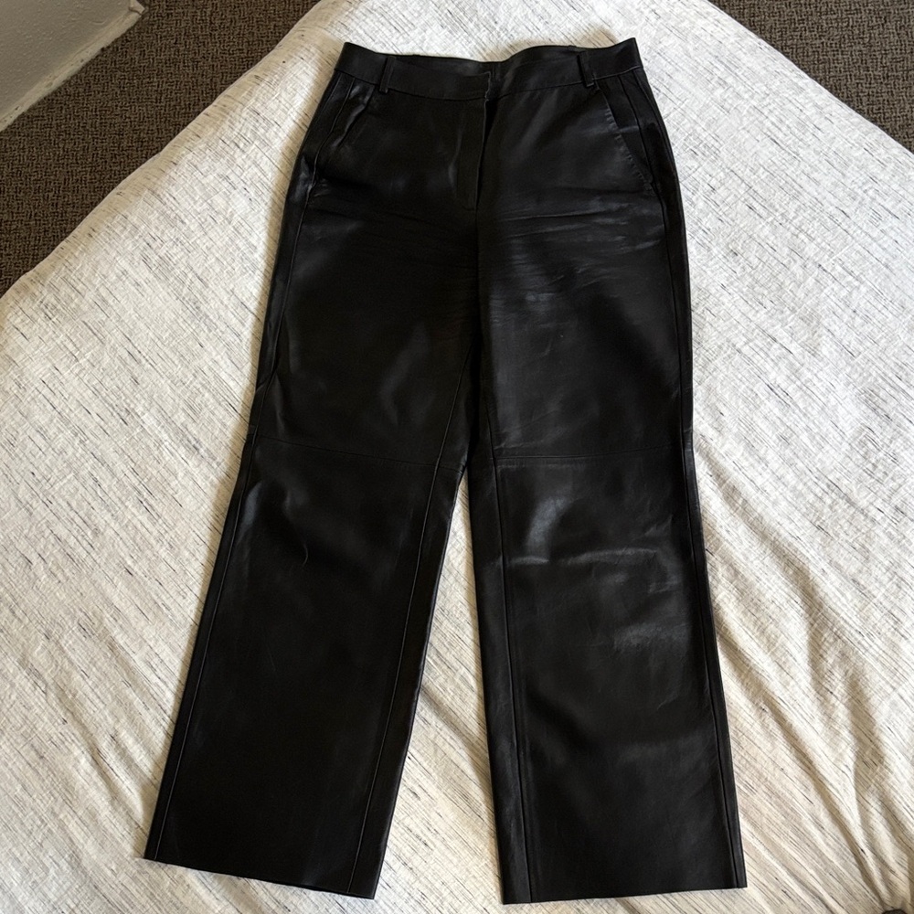 Maison Ullens Wide Leg Leather Pants